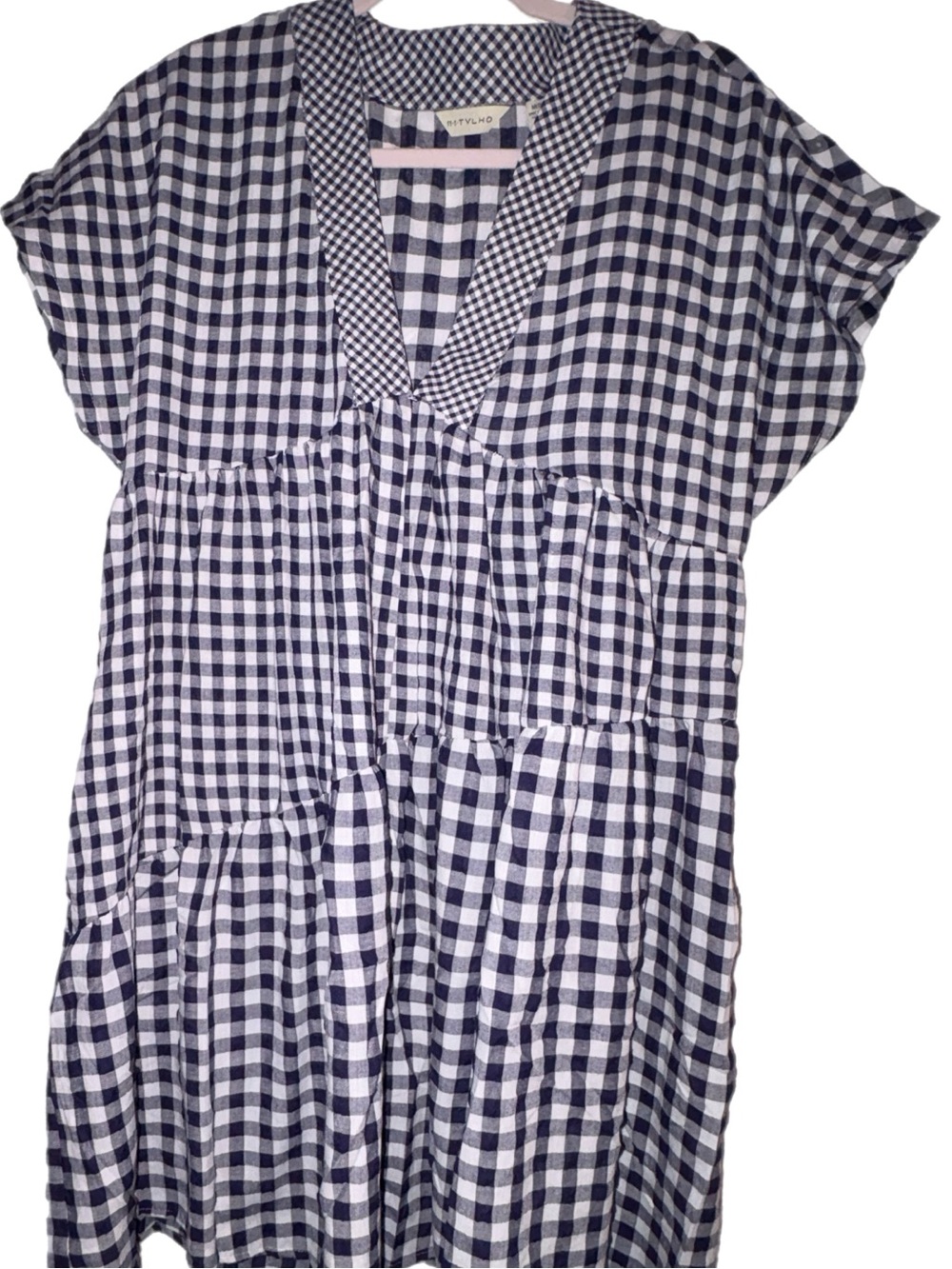 NWT Anthropologie 11 1Tylho Gingham Babydoll Dress Size Medium - Picture 5 of 9